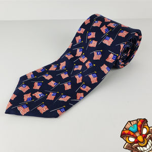 Alynn Patriotic USA American Flag OLD GLORY Red White Blue Mens Silk Neck Tie
